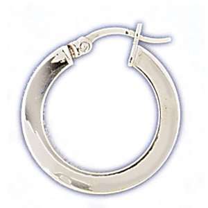 14kt White Gold 3mm Hoop Earrings Jewelry