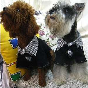   Male Dogs Two Piece Suit w/ Black Bow Tie Pet Clothing by CET Domain