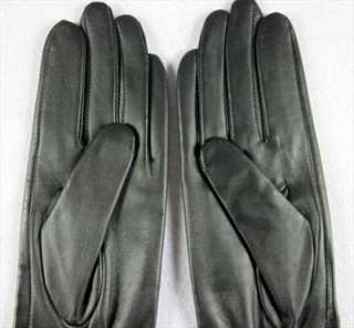 Fashion Women Long Genuine Leather Gloves 40cm Black  