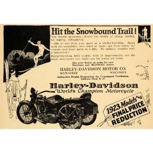  1922 Ad Harley Davidson Motorcycle Three Wheeled RARE 