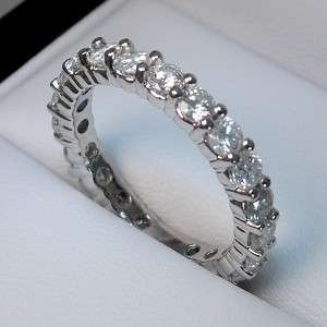 90 CT T.W. SI G ROUND CUT DIAMOND ETERNITY RING 14K SOLID WHITE GOLD 