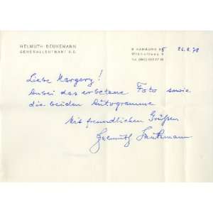  Helmuth Beukemann WWII German Generalleutnant Autographed 