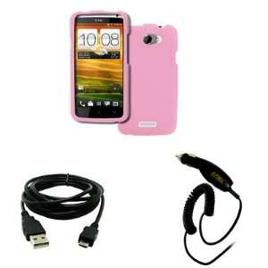  EMPIRE HTC One X Rubberized Case Cover (Pink) + USB 2.0 