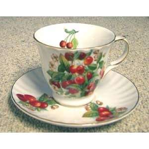  Cherries Cup & Saucer   4 Sets OUT OF STOCK UNTIL 1/2010 