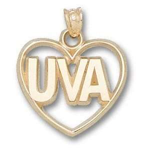   Cavaliers Solid 10K Gold UVA Heart Pendant