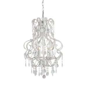Currey and Company 9063 Valentina 4 Light Chandelier in Cloud White 