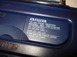 AIWA FR C151W DYNAMO WEATHER RADIO FLASHLIGHT CLOCK FM  