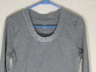 Style and Co. Womens Gray Shirt   P/M Petite Medium  