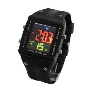  Mens LED Quartz Watch with a Silicone Strap, in Black 
