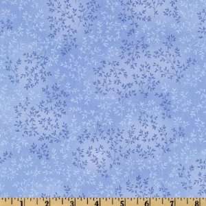  44 Wide French Blue Petite Vines Light Blue Fabric By 