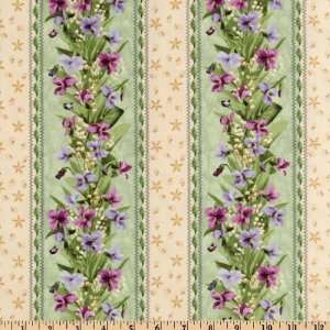  43 Wide Violetta Violet Stripe Green/Violet Fabric By 