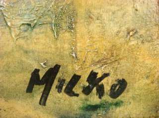 Milko Seascape Sailboat Acrylic Painting Mid Century  