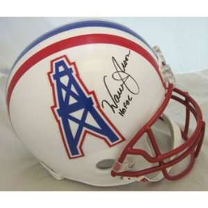  Warren Moon Autographed Houston Oilers Replica Helmet 