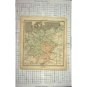    ANTIQUE MAP c1790 c1900 DEUTSCHLAND FRANKFURT WIEN