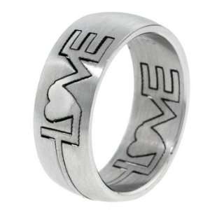  Love Designer Stainless Steel Puzzle Ring   Size 9 