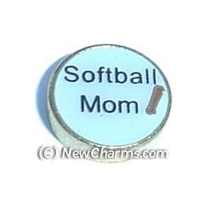  Softball Mom Floating Locket Charm Jewelry