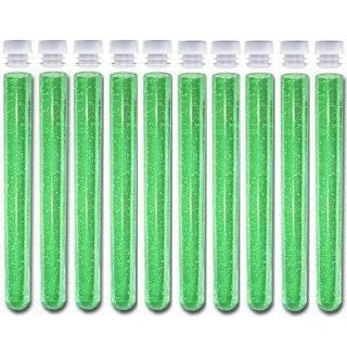 10 Pack   16.5x150mm Plastic Yellow Glitter Test Tubes with Caps 