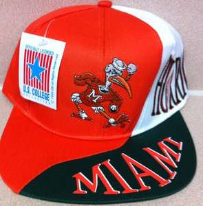 Miami Hurricanes snapback hat cap NWT vintage UM the U ncaa flat brim 
