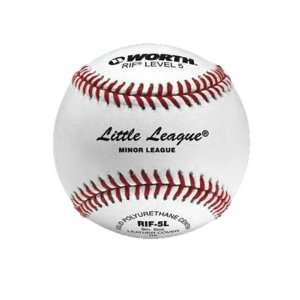  Worth 9 Little League RIF/5 Leather Baseballs WHITE   RED 