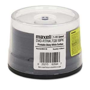 Maxell DVD R Discs 4.7GB 16x Spindle Shiny White 50/Pack Print Custom 