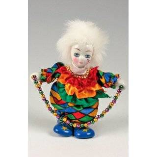 Clown Figurine   Multi Colored & Rope, Hand Painted, Posable 