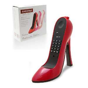  high heel lady shoe novelty home phone telephone red phn 