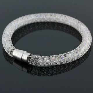 Womens Stainless Steel And Crystals Bracelet  