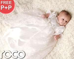 Baby Girls Christening Gowns White Ivory Vintage Traditional Baptism 