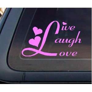  Live Laugh Love Car Decal / Sticker   Light Pink 