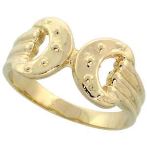  14k Gold Horse Bit Ring, 3/8 (10mm) wide, size 8 Jewelry