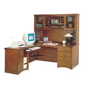  Mission Oak Executive LDesk with Left Return and Hutch Mission 