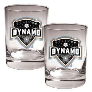 Houston Dynamo 2pc Rocks Glass Set   Primary Team Logo