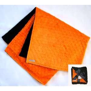  Black and Orange Minky Blanket Baby