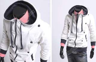 Korea Mens Slim Fit Sexy Zip Up Stylish Jacket Designed Hoodies 