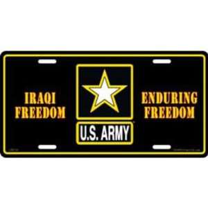 Army Iraqi & Enduring Freedom License Plate