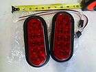 PAIR of Trailer Truck LED Sealed RED 6 Oval Stop Turn 
