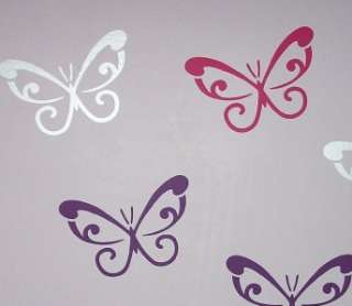 Purple Swirl Butterfly Wall Nursery Decals Removable  