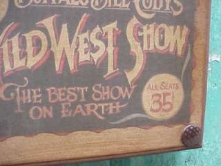 Rustic Panel Art Cowboy Western Plaque Cody Wild West  