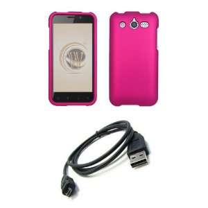 Huawei Mercury (Cricket) Premium Combo Pack   Magenta Pink Rubberized 