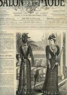 ORIGINAL SALON MODE May 21,1892 +clothing PATTERN  