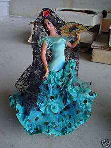 Unusual Vintage Plastic Flamenco Woman Doll MARIN  