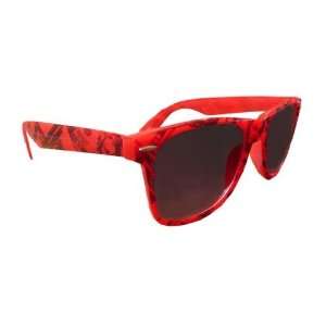   Wayfarer Style $$ Money Print Fashion Sunglasses   Red w/Black Stamp