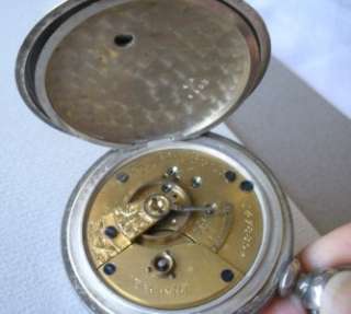 1883 Elgin key wound +set pocket watch runs well 18size  