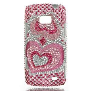   for LG Ally VS740, Pink Silver Hearts Bling Cell Phones & Accessories