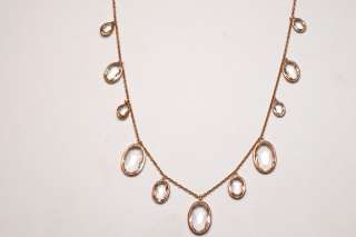 New Ippolita Rose Gold and Clear Quartz Ovals Necklace $1500  