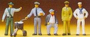 PRZ10014 Workers Mailman, Cop, Sailor, Soldier & Engine  