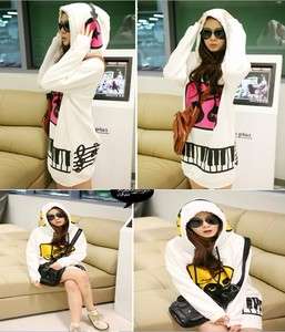 2011 Korean Womens Cute Hoodie Pullover Sweatshirt Outerwear Long 
