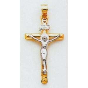  Two tone INRI Crucifix   K501 Jewelry