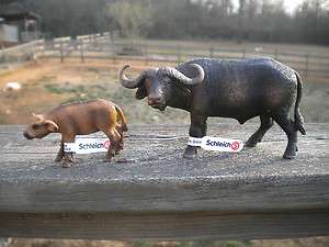 BUFFALO AND CALF by Schleich; toy/ison/NEW 201  