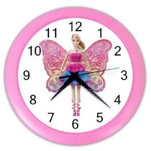 Barbie with Wings 10 Round Pink Plastic Wall Clock New  